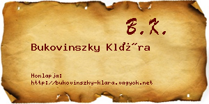 Bukovinszky Klára névjegykártya