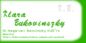 klara bukovinszky business card